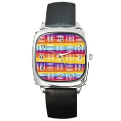 Art Background Abstract Square Metal Watch by Nexatart