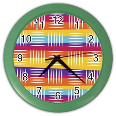 Art Background Abstract Color Wall Clocks by Nexatart