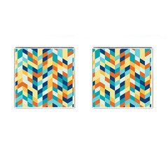 Geometric Retro Wallpaper Cufflinks (square) by Nexatart