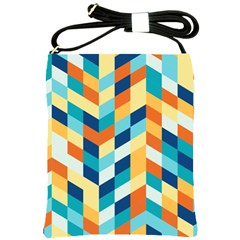 Geometric Retro Wallpaper Shoulder Sling Bags by Nexatart