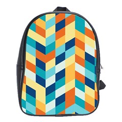 Geometric Retro Wallpaper School Bag (xl) by Nexatart