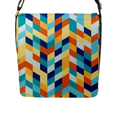 Geometric Retro Wallpaper Flap Messenger Bag (l)  by Nexatart