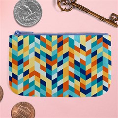 Geometric Retro Wallpaper Large Coin Purse by Nexatart