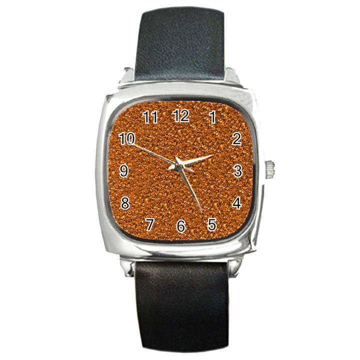 Sparkling Glitter Terra Square Metal Watch