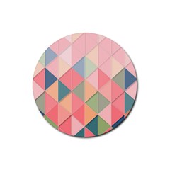 Background Geometric Triangle Rubber Round Coaster (4 Pack)  by Nexatart