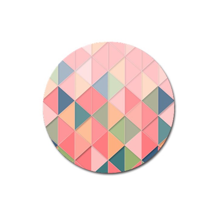 Background Geometric Triangle Magnet 3  (Round)