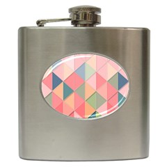 Background Geometric Triangle Hip Flask (6 Oz) by Nexatart