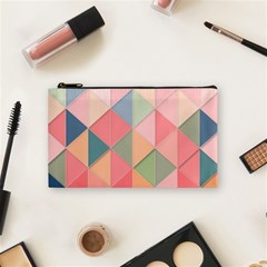 Background Geometric Triangle Cosmetic Bag (small)  by Nexatart