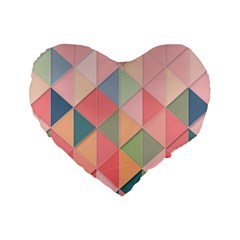 Background Geometric Triangle Standard 16  Premium Flano Heart Shape Cushions by Nexatart