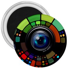 Lens Photography Colorful Desktop 3  Magnets by Nexatart