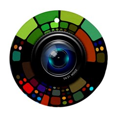 Lens Photography Colorful Desktop Ornament (round) by Nexatart