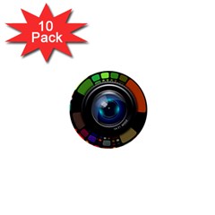 Lens Photography Colorful Desktop 1  Mini Buttons (10 Pack)  by Nexatart