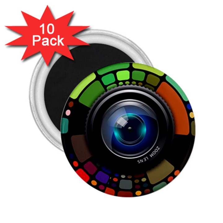 Lens Photography Colorful Desktop 2.25  Magnets (10 pack) 