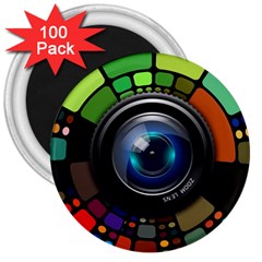 Lens Photography Colorful Desktop 3  Magnets (100 Pack) by Nexatart