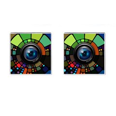 Lens Photography Colorful Desktop Cufflinks (square) by Nexatart