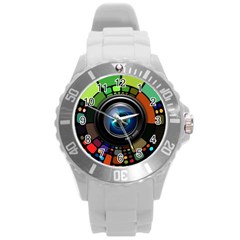 Lens Photography Colorful Desktop Round Plastic Sport Watch (l) by Nexatart