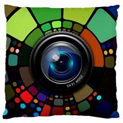 Lens Photography Colorful Desktop Large Flano Cushion Case (one Side) by Nexatart