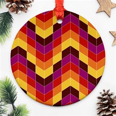 Geometric Pattern Triangle Ornament (round) by Nexatart