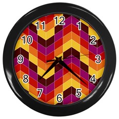 Geometric Pattern Triangle Wall Clocks (black) by Nexatart