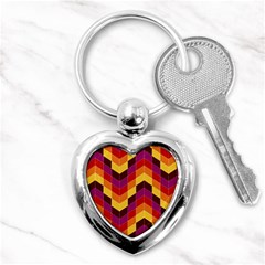 Geometric Pattern Triangle Key Chains (heart)  by Nexatart