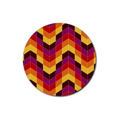 Geometric Pattern Triangle Rubber Round Coaster (4 Pack)  by Nexatart