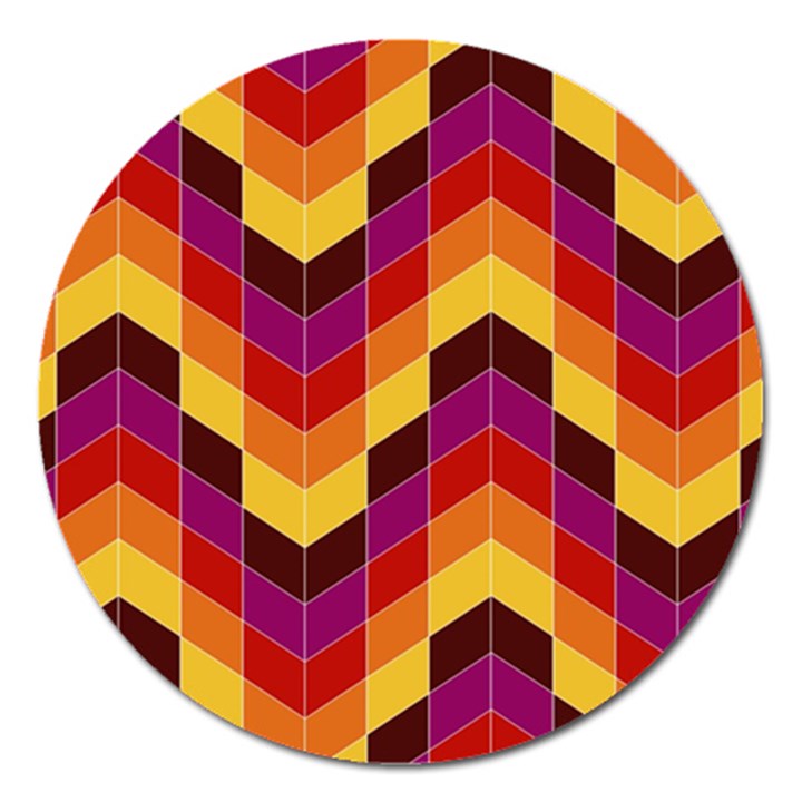 Geometric Pattern Triangle Magnet 5  (Round)