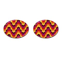 Geometric Pattern Triangle Cufflinks (oval) by Nexatart