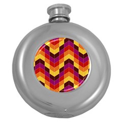 Geometric Pattern Triangle Round Hip Flask (5 Oz) by Nexatart