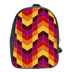 Geometric Pattern Triangle School Bag (large) by Nexatart