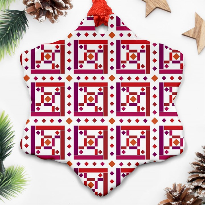 Background Abstract Square Snowflake Ornament (Two Sides)