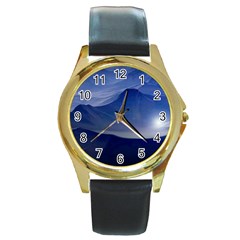 Planet Discover Fantasy World Round Gold Metal Watch by Nexatart