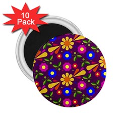 Flower Pattern Illustration Background 2 25  Magnets (10 Pack)  by Nexatart