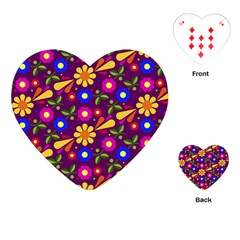 Flower Pattern Illustration Background Playing Cards (heart)  by Nexatart