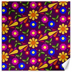 Flower Pattern Illustration Background Canvas 12  X 12   by Nexatart