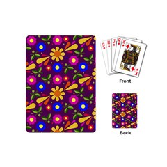 Flower Pattern Illustration Background Playing Cards (mini)  by Nexatart