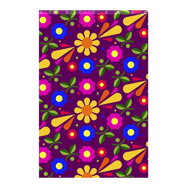 Flower Pattern Illustration Background Shower Curtain 48  x 72  (Small) 