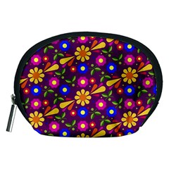 Flower Pattern Illustration Background Accessory Pouches (medium) 