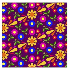 Flower Pattern Illustration Background Large Satin Scarf (square) by Nexatart