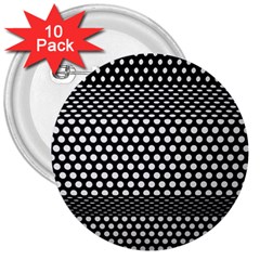 Holes Sheet Grid Metal 3  Buttons (10 Pack)  by Nexatart