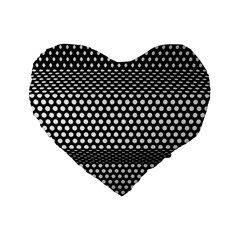 Holes Sheet Grid Metal Standard 16  Premium Heart Shape Cushions by Nexatart