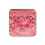 Heart Love Friendly Pattern Rubber Coaster (Square)  Front