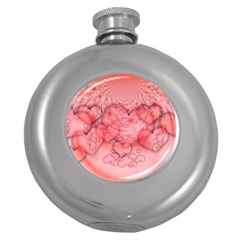 Heart Love Friendly Pattern Round Hip Flask (5 Oz) by Nexatart