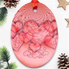 Heart Love Friendly Pattern Oval Ornament (two Sides) by Nexatart