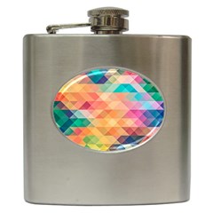 Texture Background Squares Tile Hip Flask (6 Oz) by Nexatart