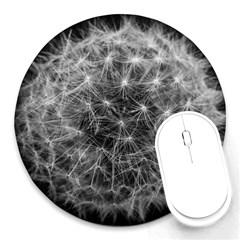 Dandelion Fibonacci Abstract Flower Round Mousepads by Nexatart