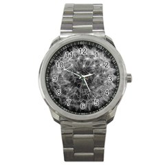 Dandelion Fibonacci Abstract Flower Sport Metal Watch by Nexatart