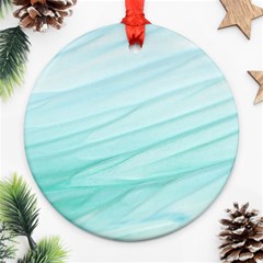 Blue Texture Seawall Ink Wall Painting Ornament (round) by Nexatart