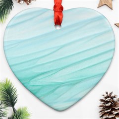 Blue Texture Seawall Ink Wall Painting Ornament (heart) by Nexatart