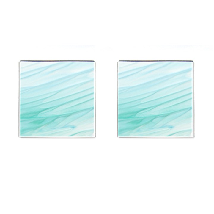 Blue Texture Seawall Ink Wall Painting Cufflinks (Square)