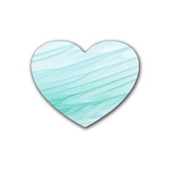 Blue Texture Seawall Ink Wall Painting Rubber Coaster (heart)  by Nexatart